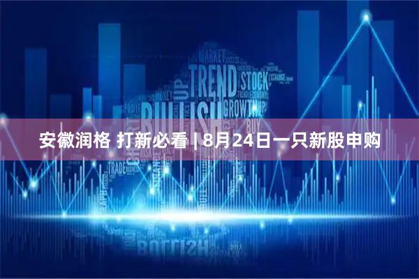 安徽润格 打新必看 | 8月24日一只新股申购